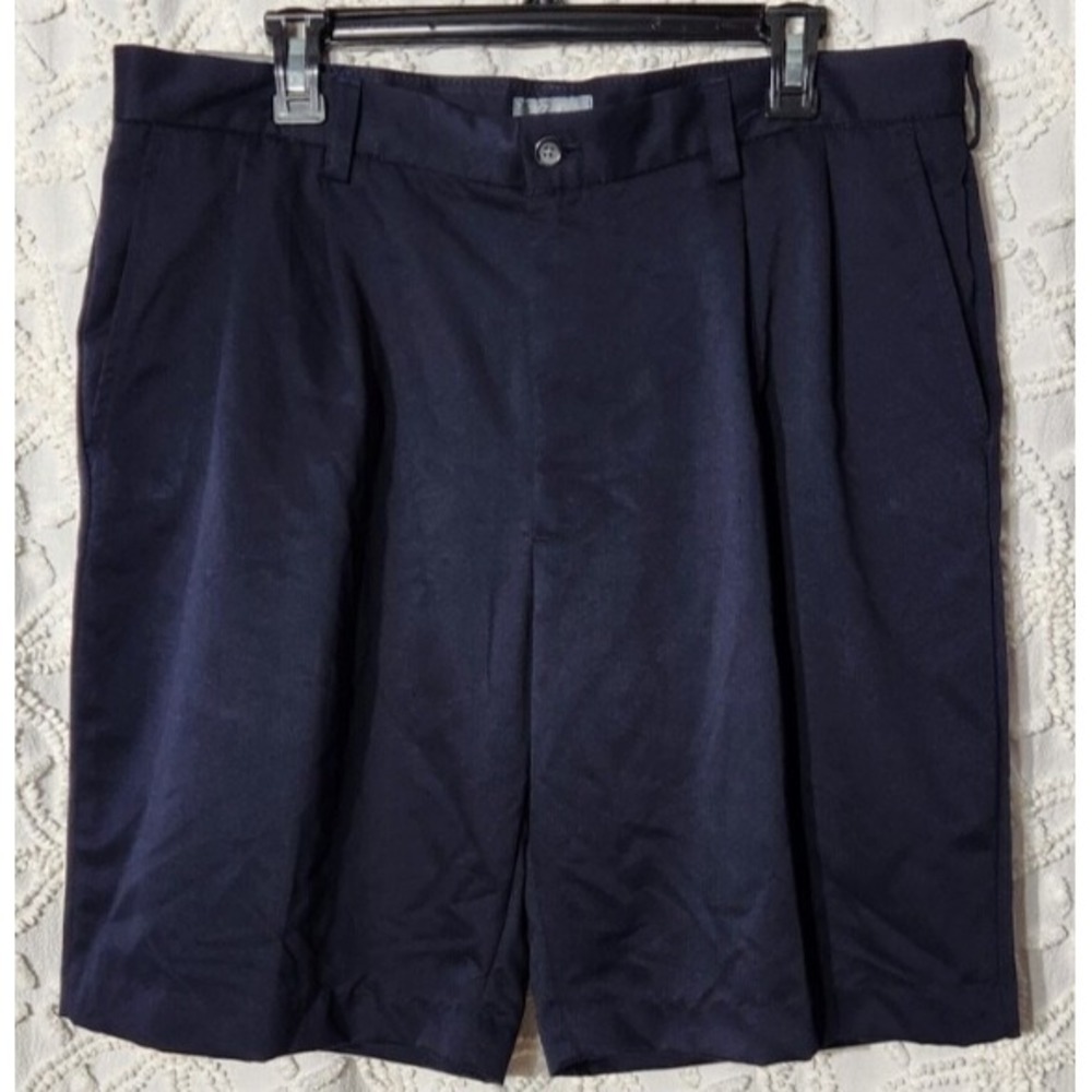 IZOD Golf Mens‎ Pleated Shorts Size 36 Navy Blue Country Club Neutral New